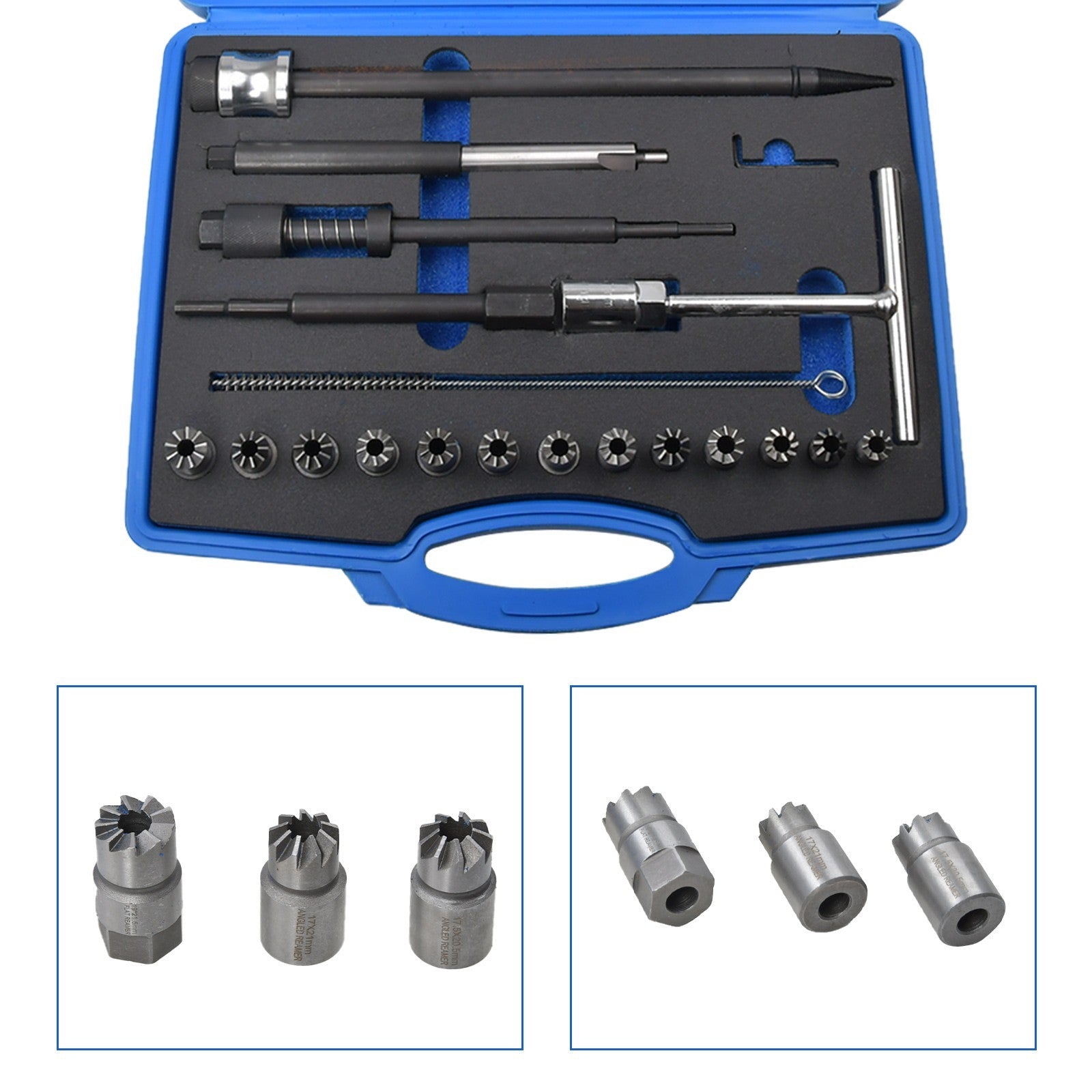 21 Pcs Diesel Injector Seat Cutter Repair Kit For Delphi Bosch Car Van Engines