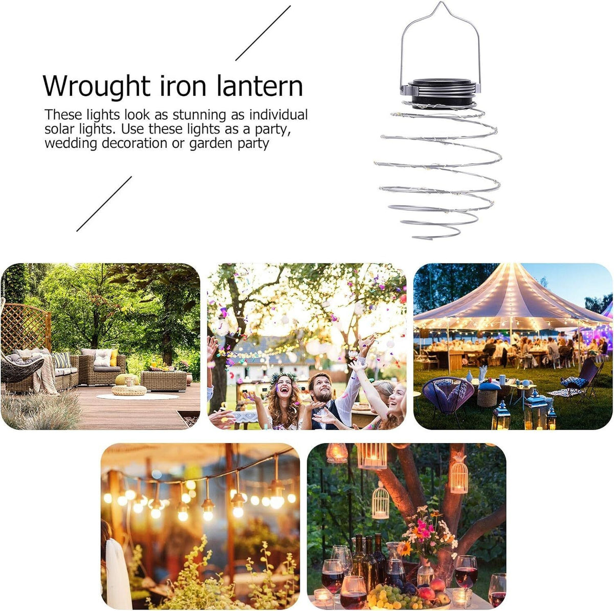 Solar Spiral Light LED Warm White Rainbow Outdoor Patio Garden Fence Decor