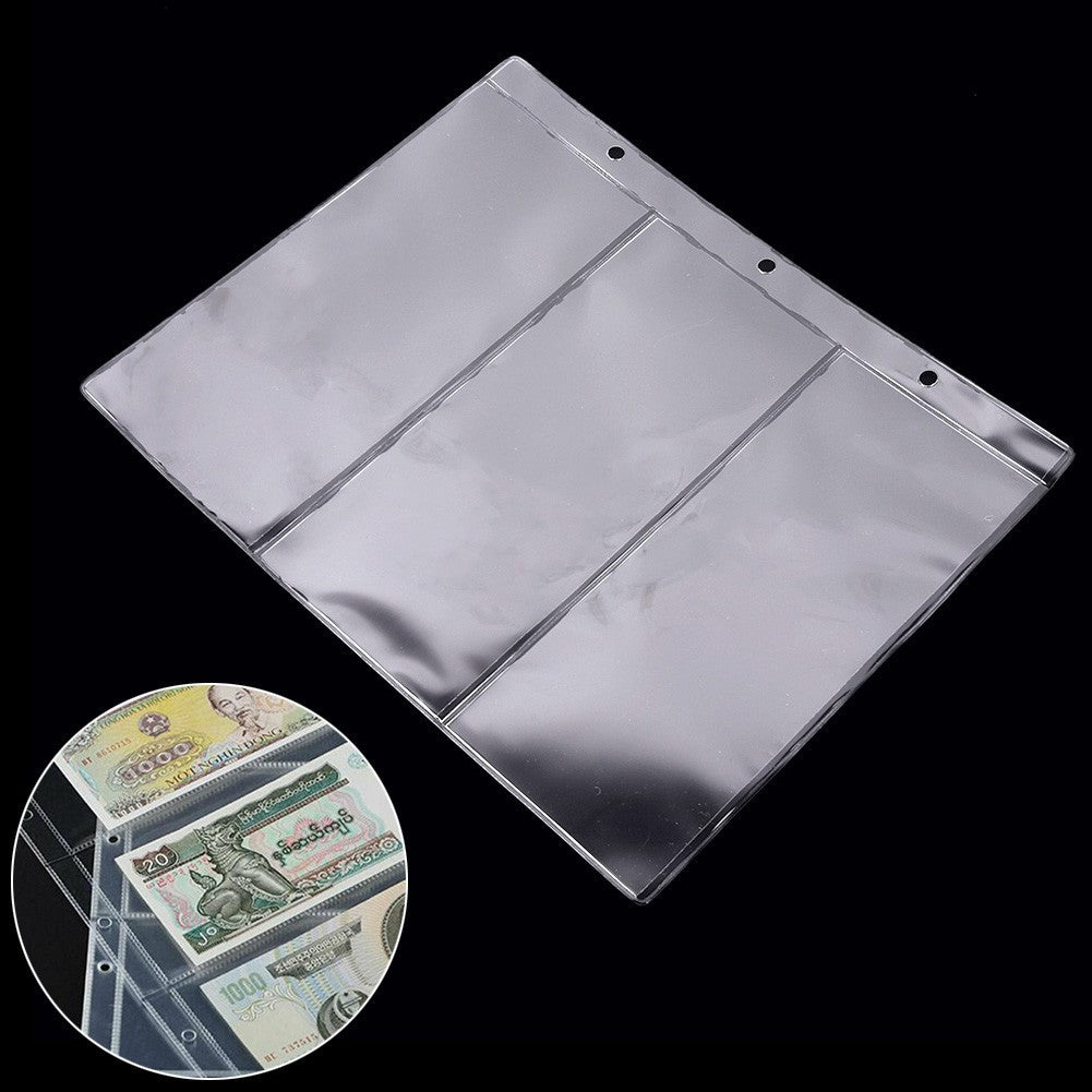 10pcs Banknotes Album Book Page Paper Money Currency Collection Holder Storage