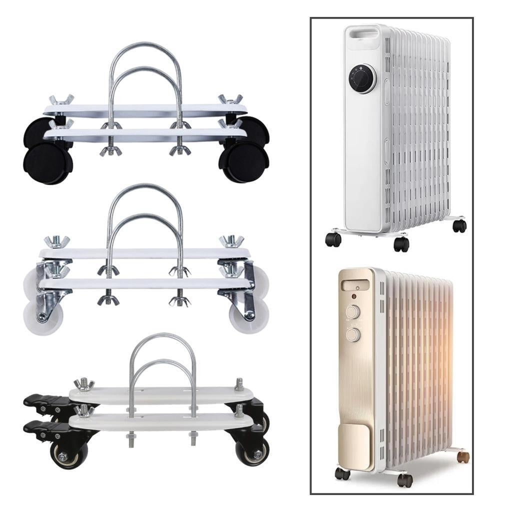 2Pcs Oil Filled Heater Caster Bracket with Wheels Spare Parts Smooth and Easy