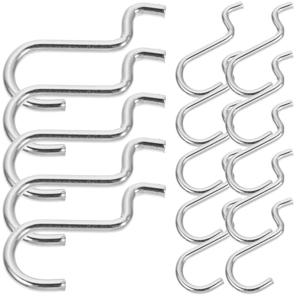 20pcs Metal Pegboard Hooks Garage Pegboard Board Hooks Shop Hanging Hooks