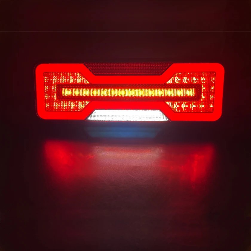 2x LED Rear Brake Tail Light Dynamic Indicator Truck Trailer 4 Functions 12V 24V
