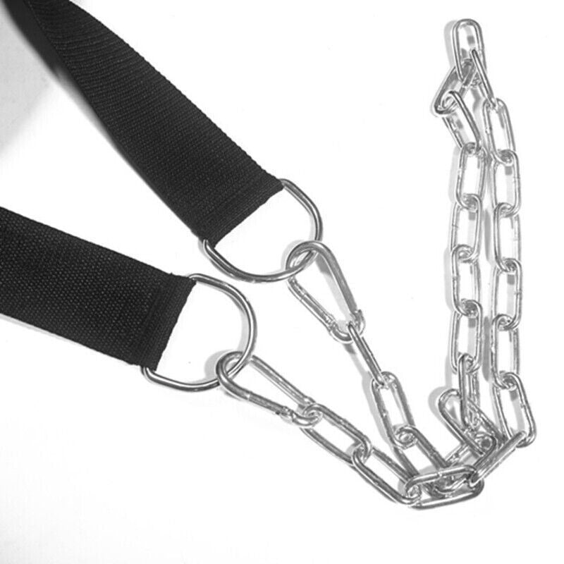 Adjustable Neck Trainer Head Harness For Weight Lifting Chain Chin Strap Gym UK