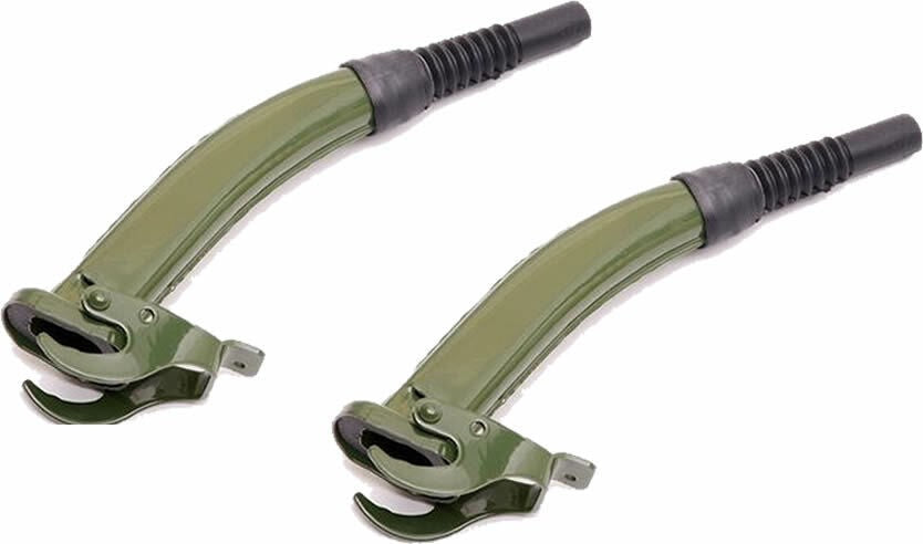 2X Car Jerry Can Spout Green Nozzle Filter Flexible Oil Petrol Fuel Funnel Metal
