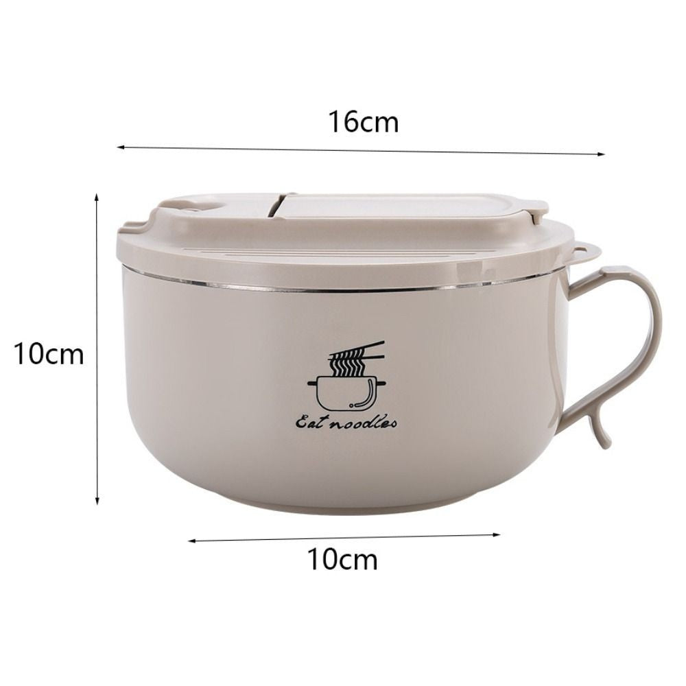 Instant Noodle Bowl with Chopsticks and Fork Stainless Steel Ramen Bowl 1300ml