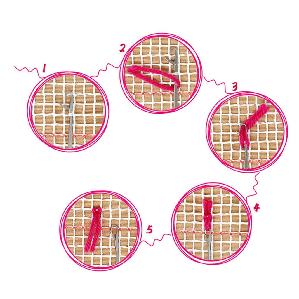 DIY Hot Air Balloon Latch Hook Rug Kit 1 Set Carpet Embroidery Craft for Home