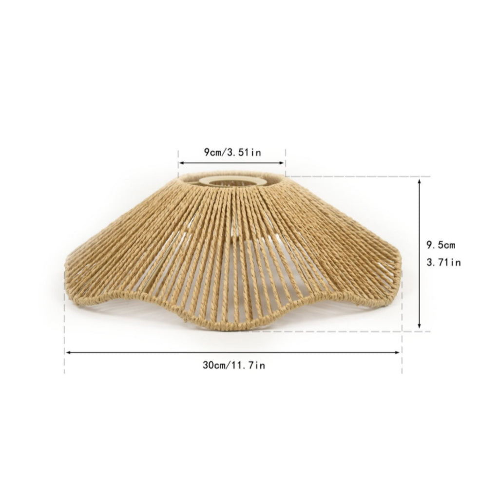 Straw Hat Lamp Shade Retro Home Lighting Handwoven for Guesthouse, Bar