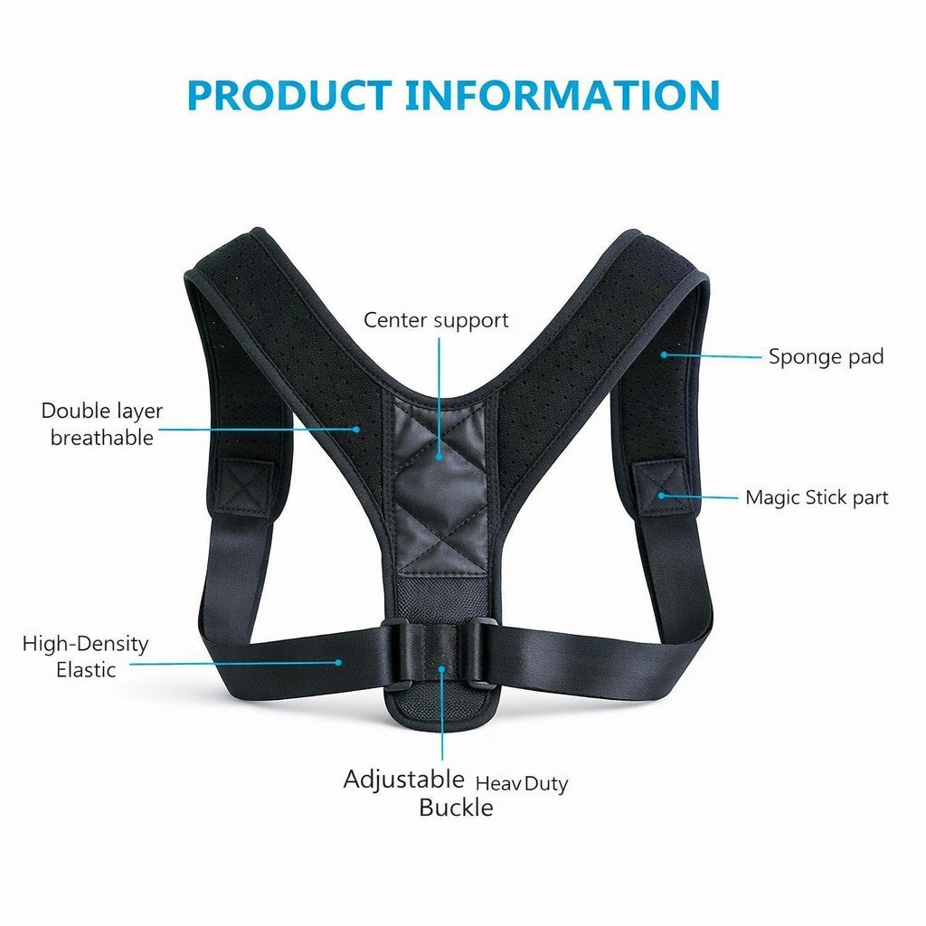 Posture Corrector Shoulder Support Belt Bad Back Brace Lumbar for Men & Women