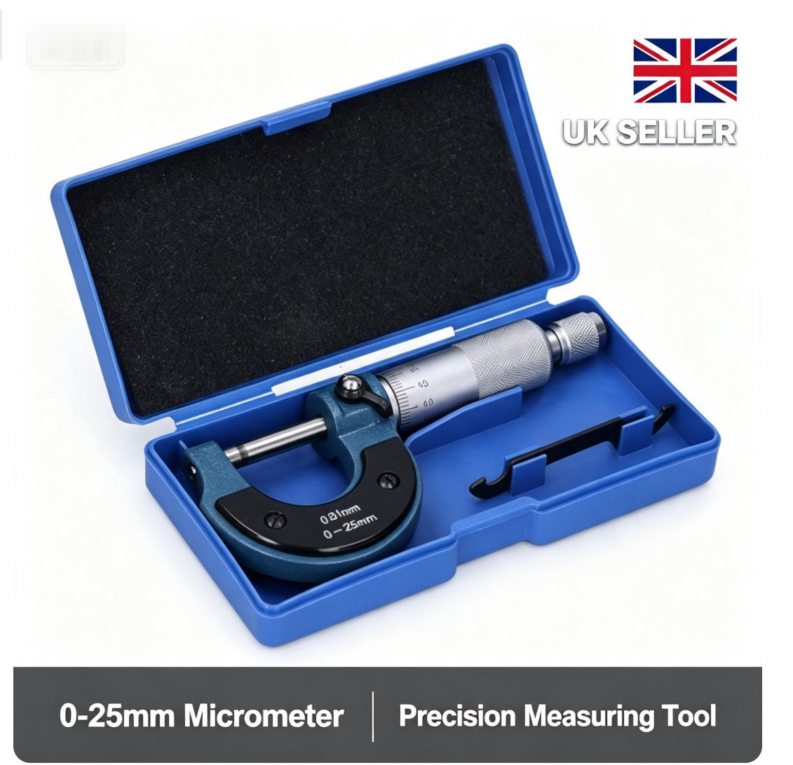 Outside Micrometer 0-25mm/0.01mm Grad Metric External Caliper 0-25mm
