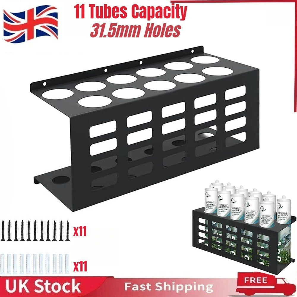 *11 Holes Silicone Sealant Tube Holder Mastic Caulk Storage Rack for Van Racking
