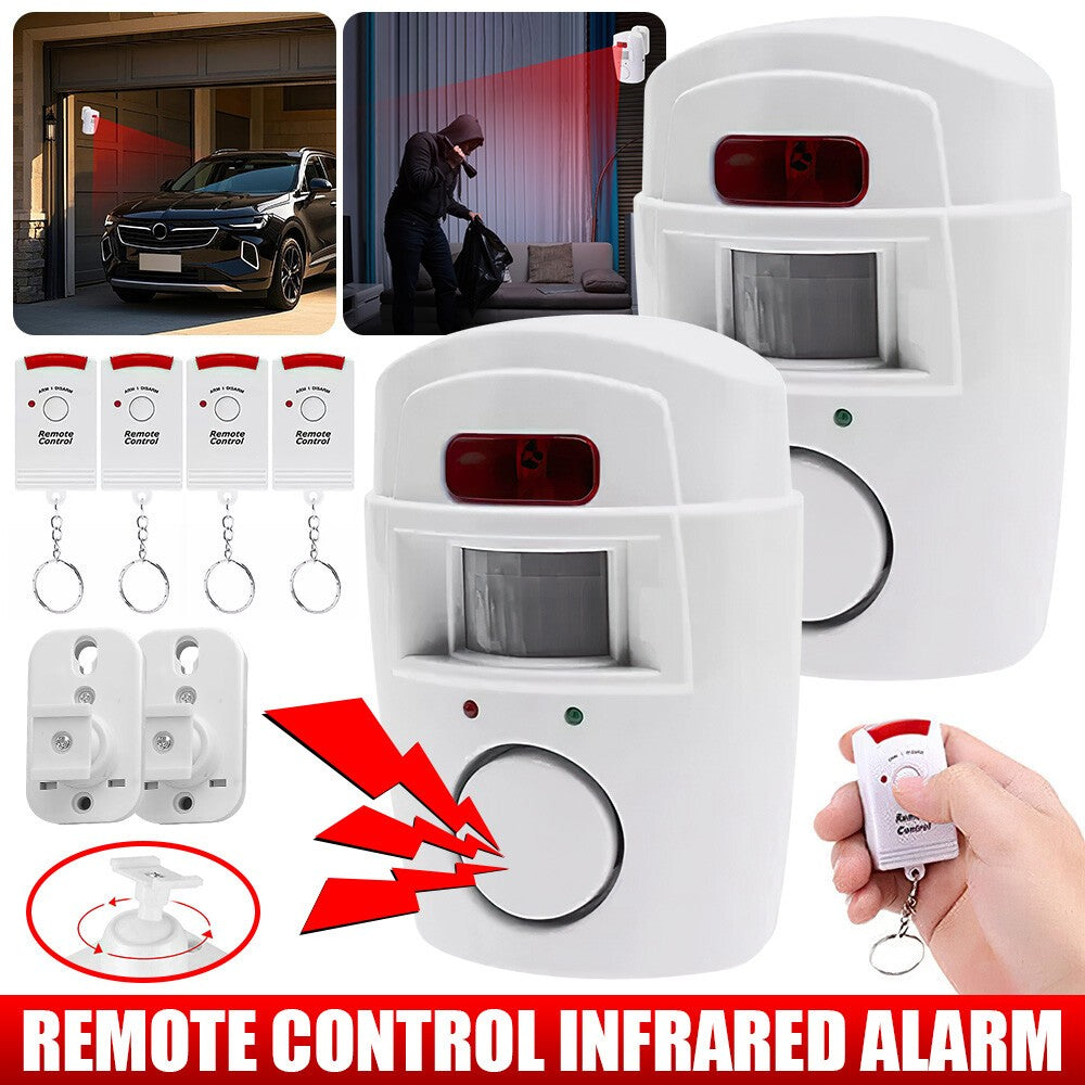 2set Wireless Motion Sensor Alarm Detector Indoor Outdoor Garage UK Stock