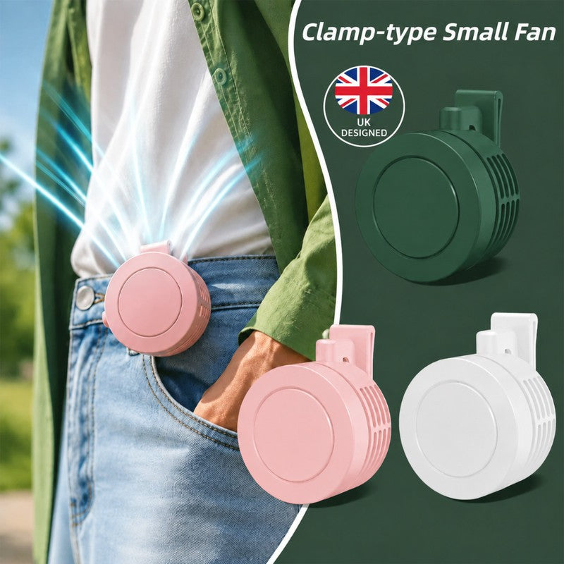 Portable Silent Mini Bladeless Fan Clip On Waist & Neck, Rechargeable 3 Speeds~