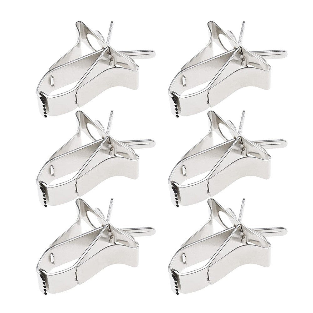 6pcs Bird Food Clips Stainless Steel Cage Clips Bird Cage Supply