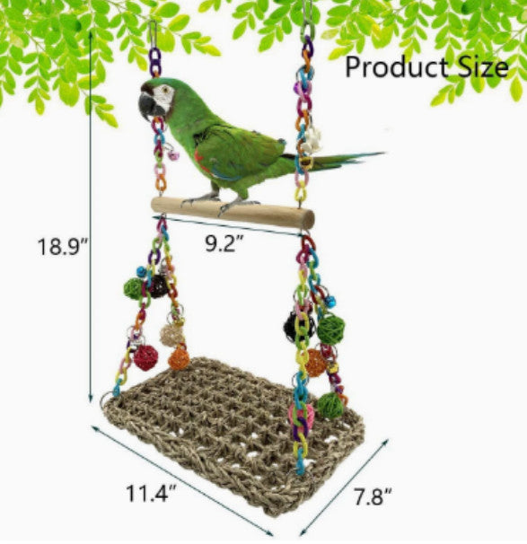 Parrot Swing African Grey Parrot Toy Large Cockatoo Macaw Bird Toy BirdSupplies