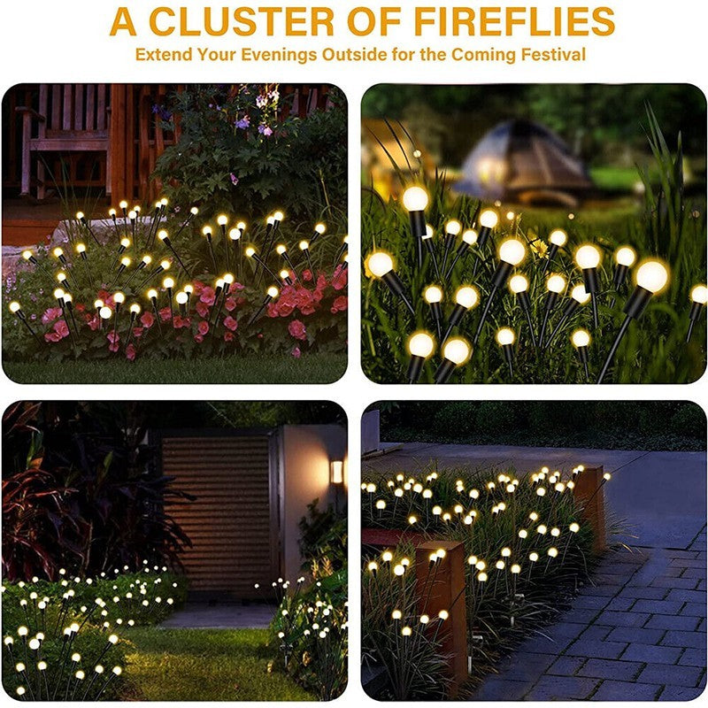 2 Pack Swaying 10 LED Solar Powered Garden Lights Outdoor Firefly Patio Lamp
