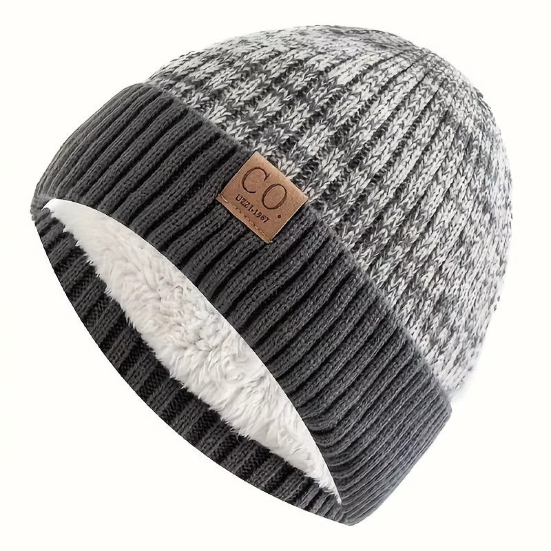 Unisex Beanie Hat Winter Warm Knitted Thermal, Woolly Cosy Fleece Lining