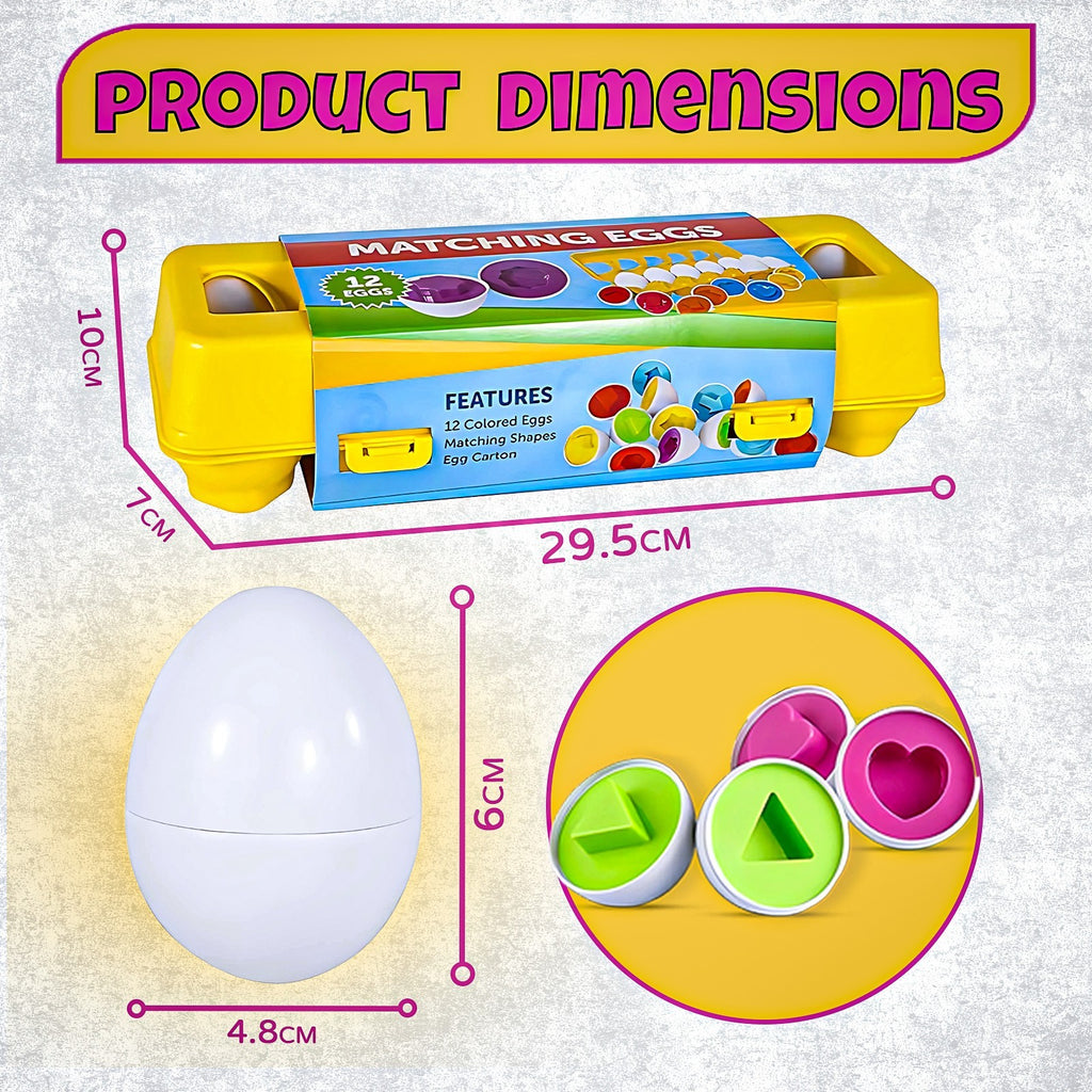 12x Matching Eggs Colour Children Toy Montessori Sensory Educational Kids Puzzle