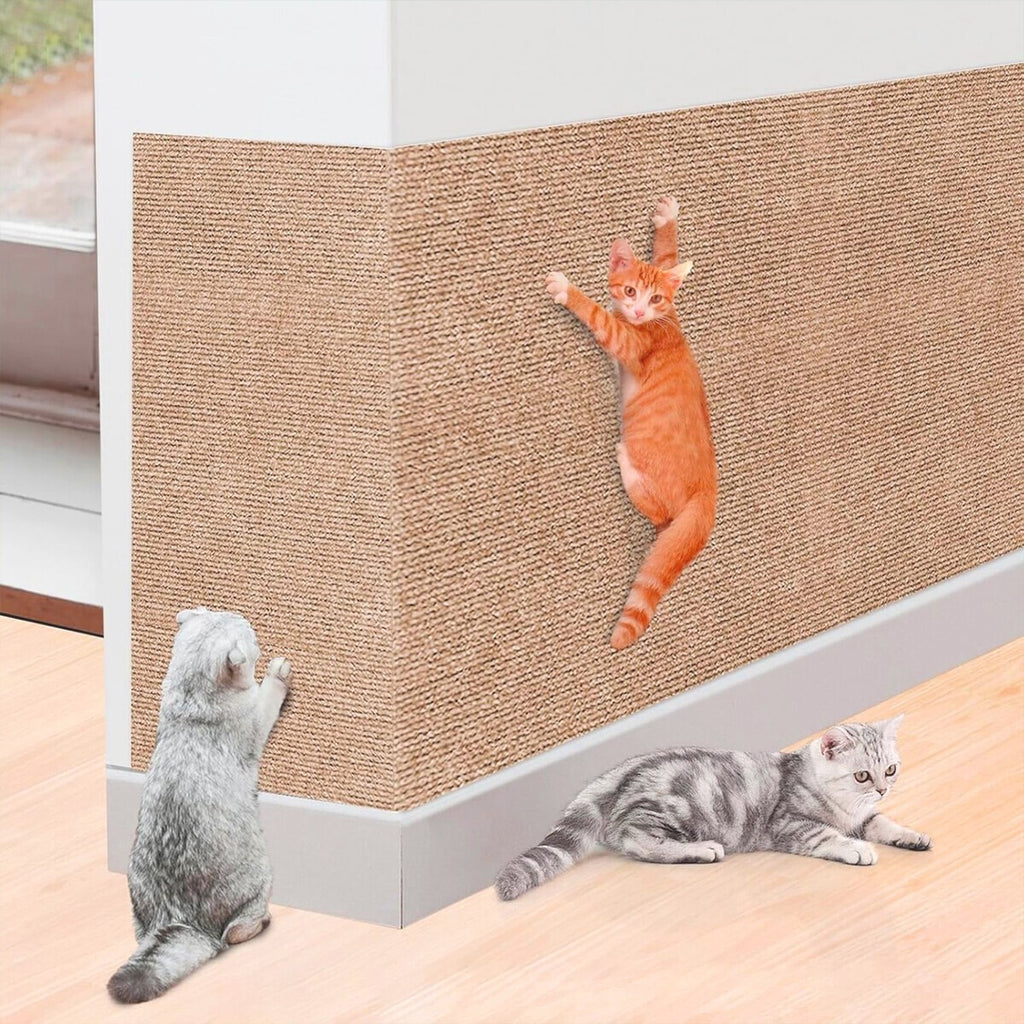 Self Adhesive Pet Cat Scratching Mat Antislip Play Protection Claw Scratcher Pad