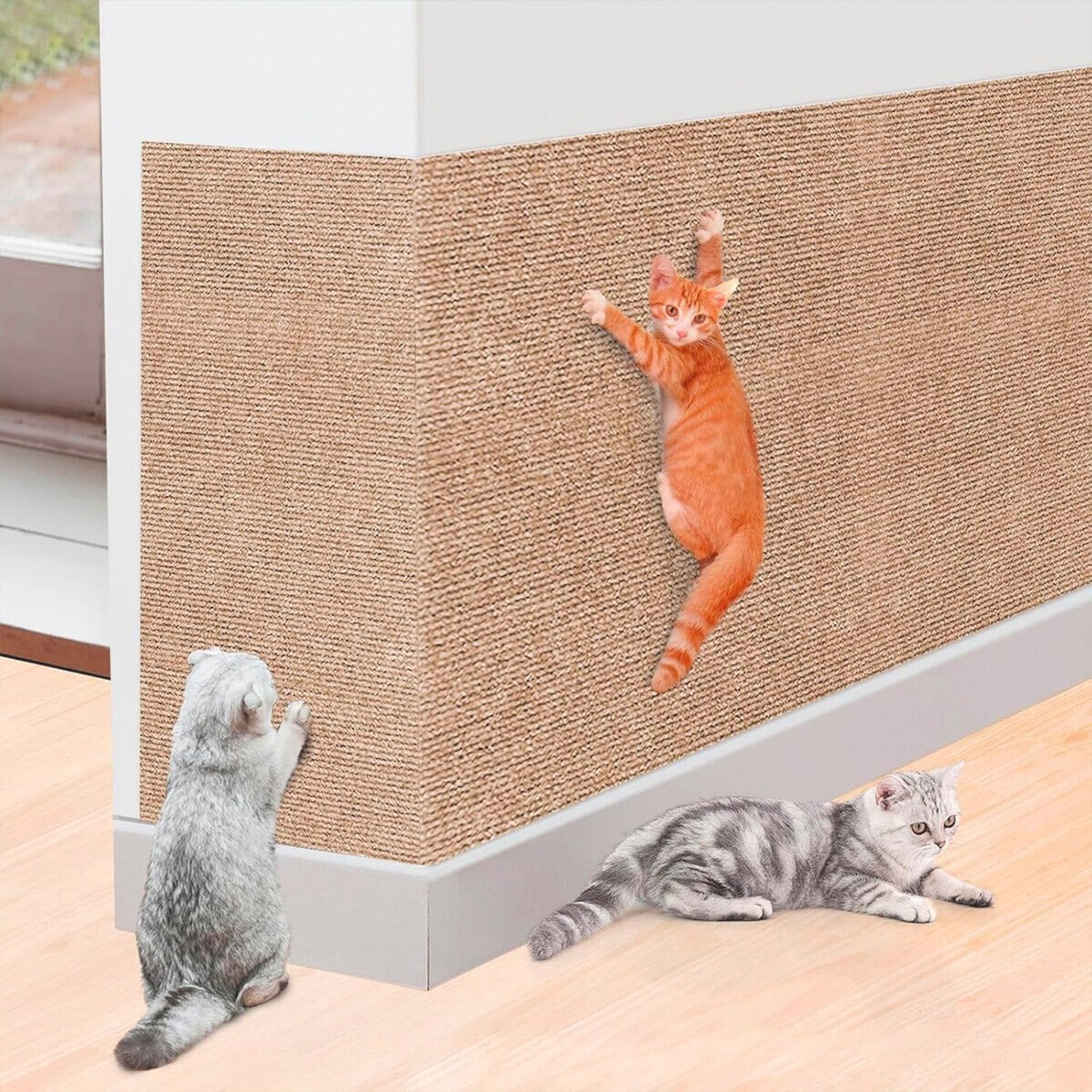 Self Adhesive Pet Cat Scratching Mat Antislip Play Protection Claw Scratcher Pad