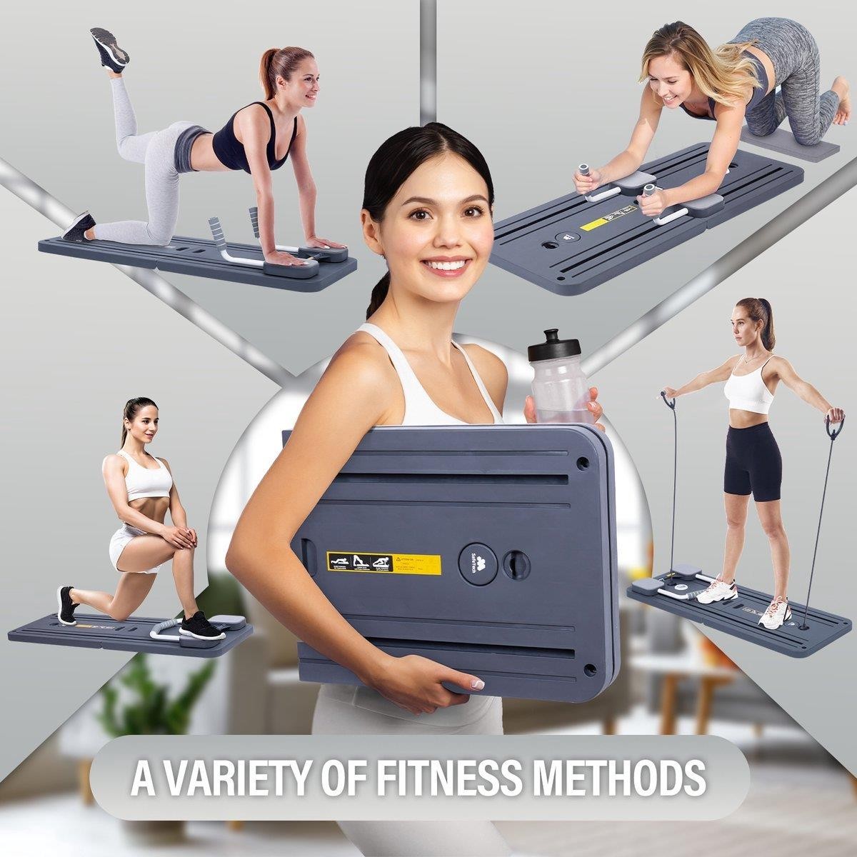 8 in 1 Fitness Board Pilates Reformer Foldable Multifunctional for Home Workouts