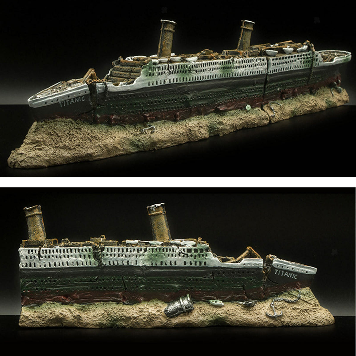 Aquarium Fish Tank Titanic Shipwreck Ship Ornament Decorations Cave Hide