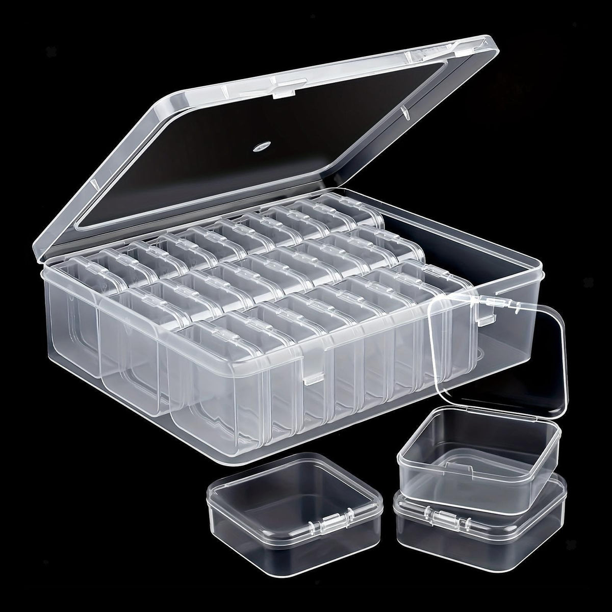 30 Compartments Jewelry Storage Box for Earrings Clear Plastic Organizer Case UK