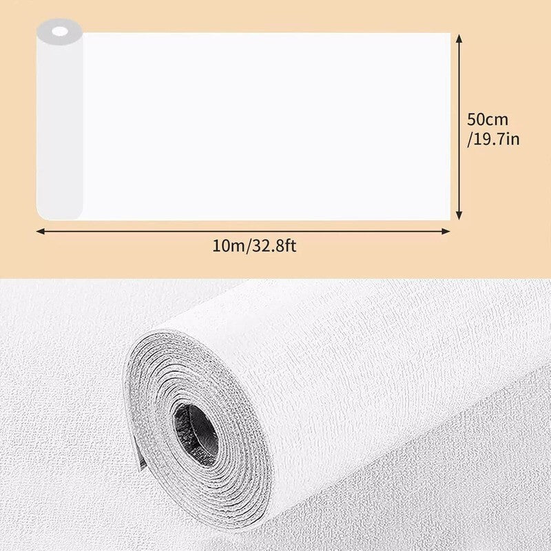 10M Thicken Self-Adhesive Thermal Insulation Linen Wall Sticker Plain Wallpaper