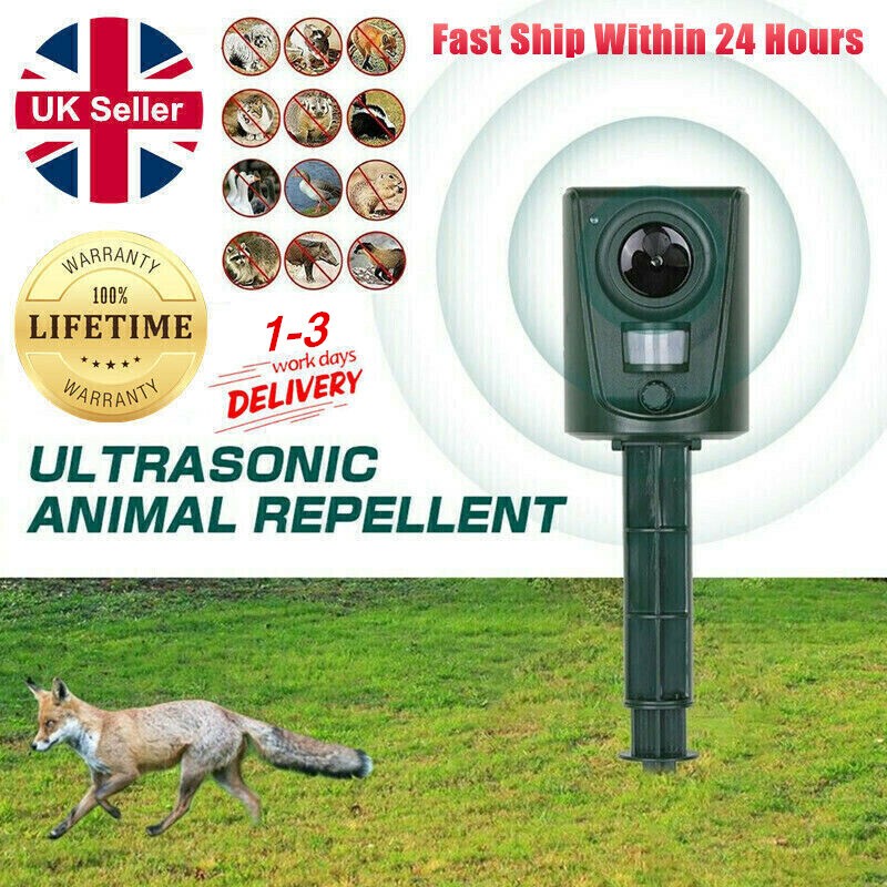 4x Battery Ultrasonic Garden Deterrent Repeller Animal Bird Cat Scarer Pest Dog
