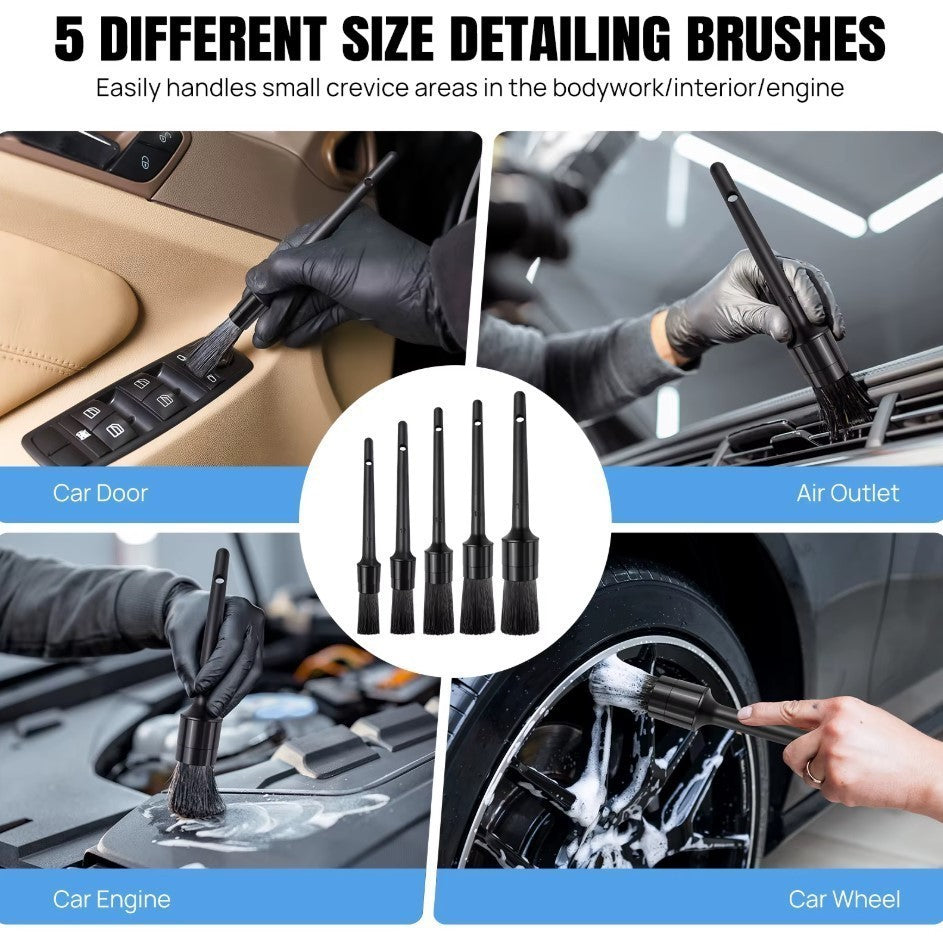 30PCS Automotive Cleaning Brush Set Soft Bristles Car Interior Wheel Wash Tools