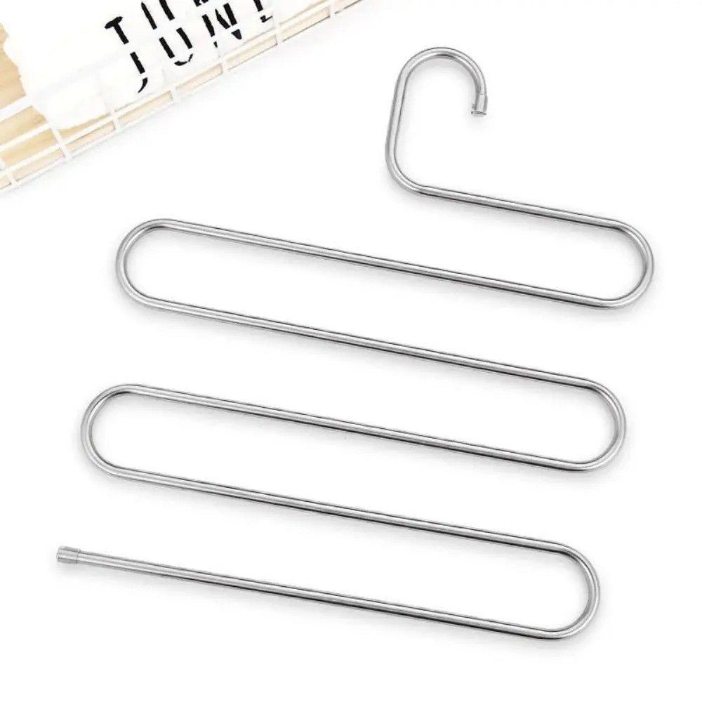 3PCS Space Saver Clothes Trouser Hanger Multi Layer Storage Closet Organizer
