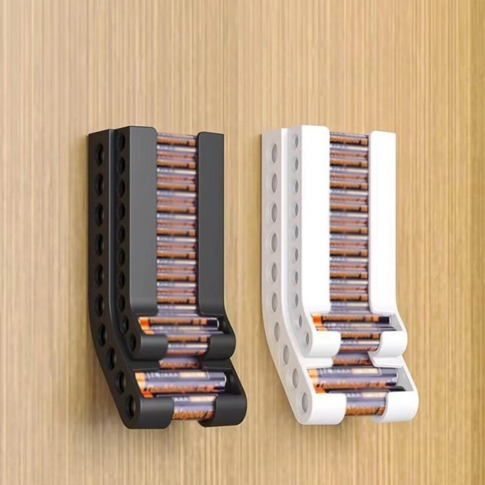 Wall‑Mounted Battery Storage Box Holder Organiser For 10 x AA & 10 x AAA UK