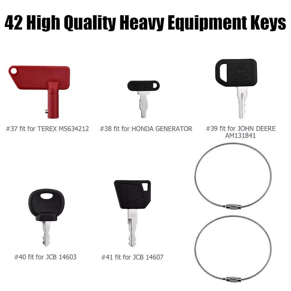 Construction Machinery Ignition Keys 42 Heavy Equipment Master Key Set