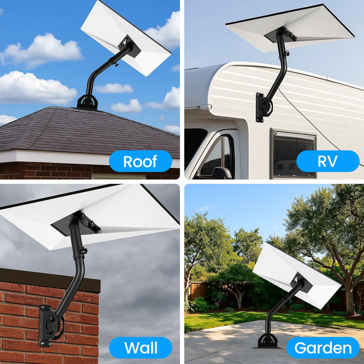 Heavy-Duty 360° Adjustable Starlink Gen3 V4 Mount – Wall & Roof Mounting Kit