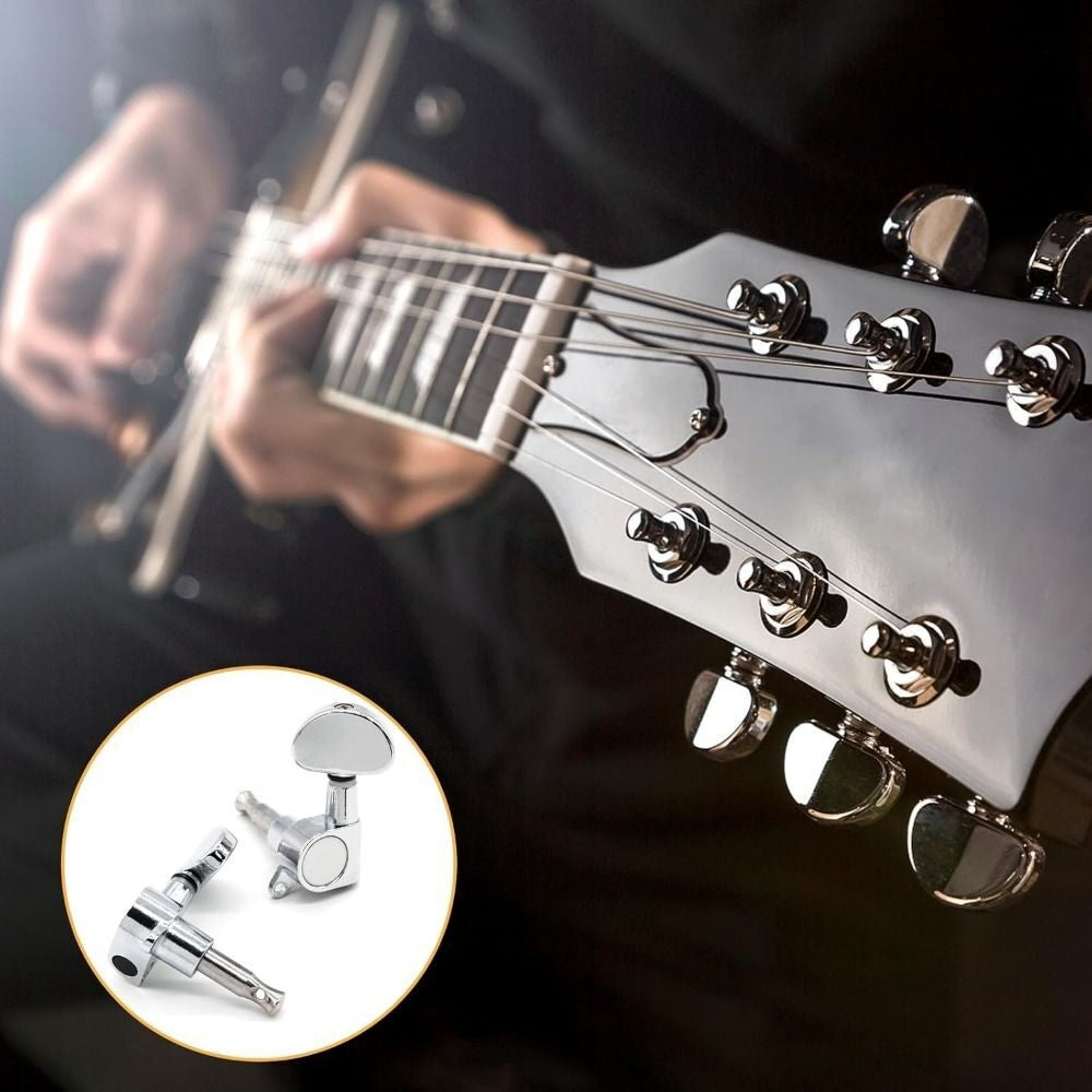 6pcs/lots Guitar String Inline Tuning Pegs Tuners Keys Machine Heads Metal UK