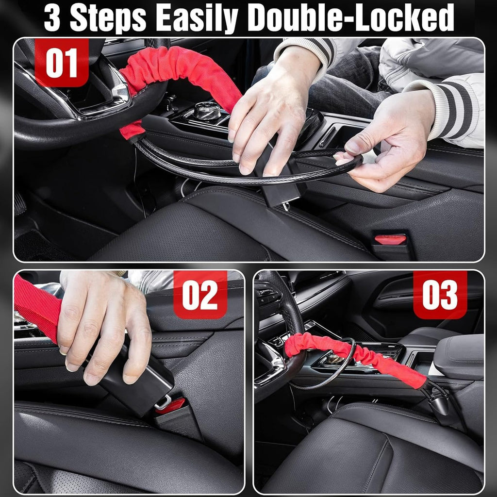 Ouvra Titan Car Lock,Titan Lock Steering Wheel Locks,Anti Theft Security Device