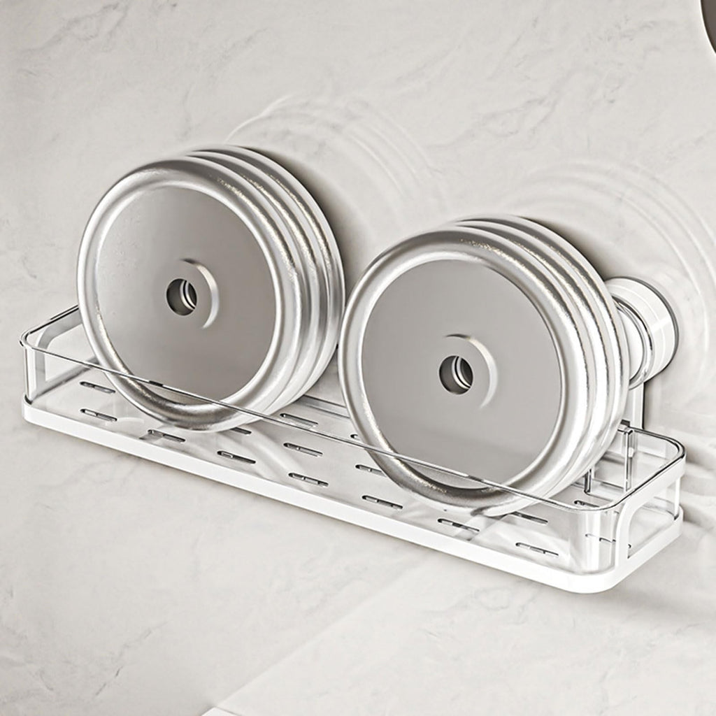 Suction Cup Storage Rack Wall Mounted Shower Organizer Waterproof Bathroom Shelf