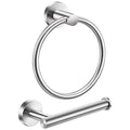 2Pcs Stainless Steel Toilet Roll Holder Towel Ring Set Bathroom Wall Mounted UK