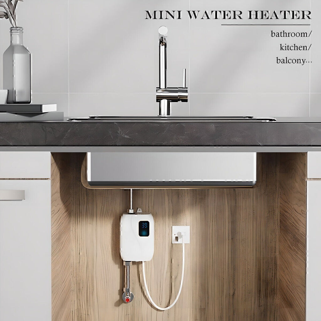 3KW Hot Water Heater Instant Electric Tankless Under Sink Tap Kitchen Bathroom