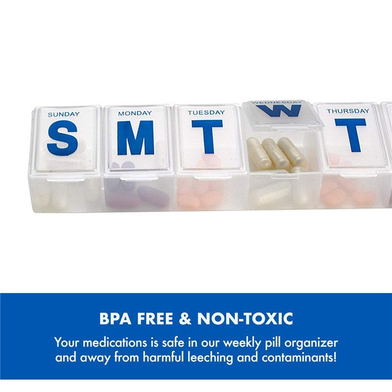 EXTRA LARGE PILL ORGANISER 7 Day Weekly Medication Reminder Box Tablet Dispenser