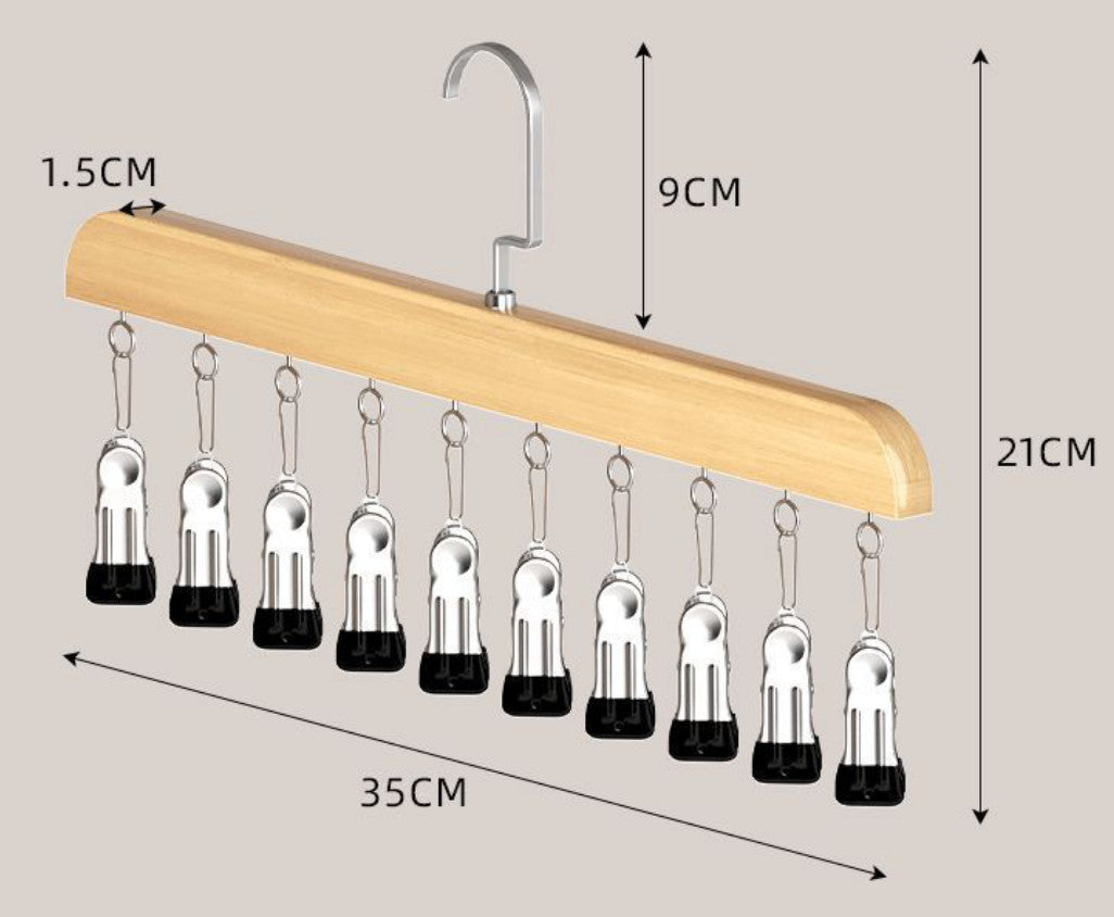 Upgraded Closet Organizer with 10 Clips-360°Swivel Multi-Hook Wardrobe Organizer