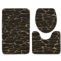 3-Piece Bathroom Bath Mat Contour Rug Set with Toilet Lid Cover Home Decoration