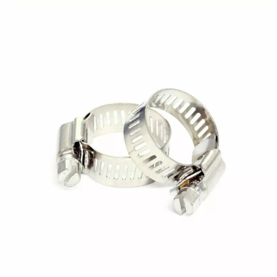 101x Assorted Stainless Steel Hose Clamp Kit With No Driver Jubilee Clips Set UK