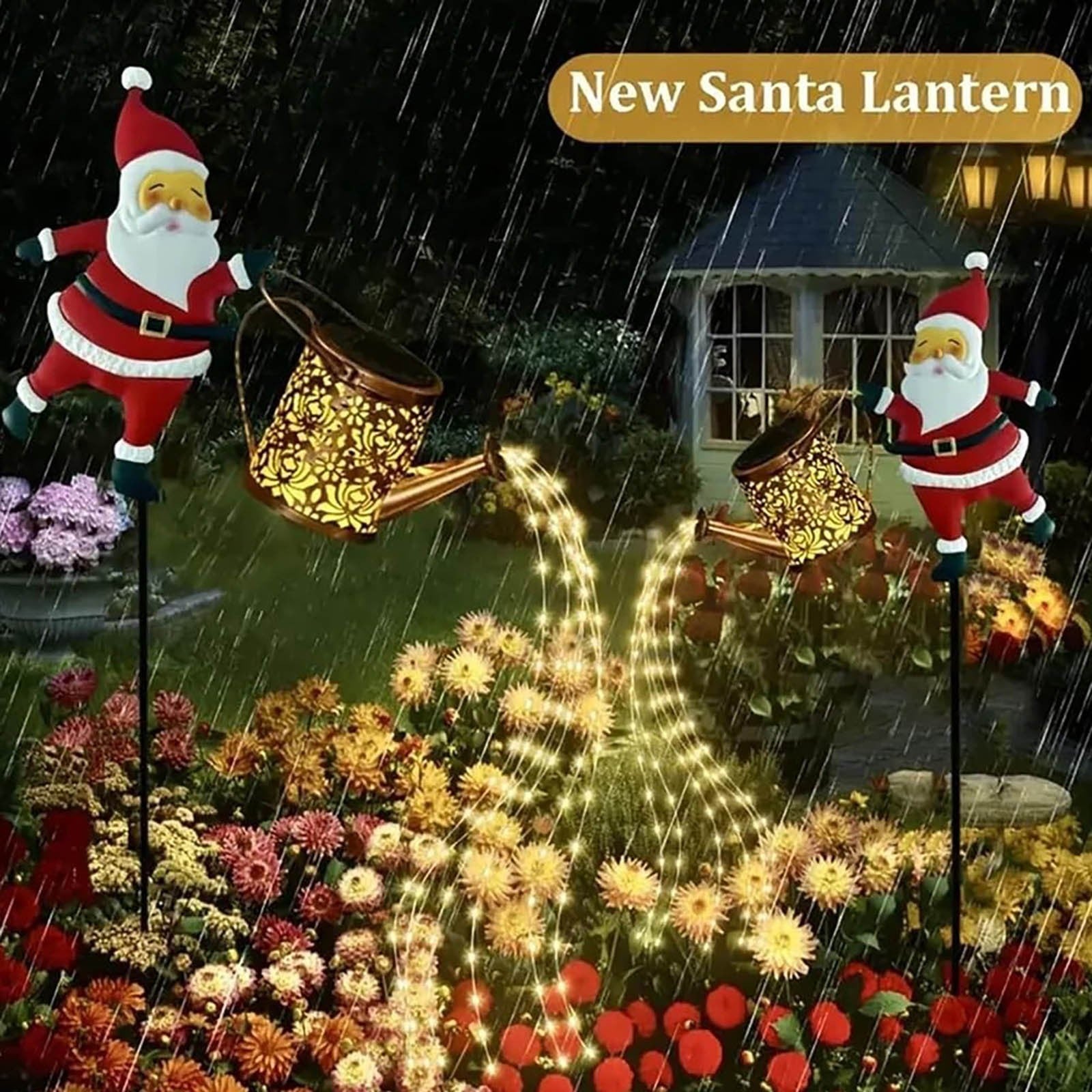 Christmas Solar Kettle Lights Garden Lawn Decorative Lights, Santa Claus Lantern
