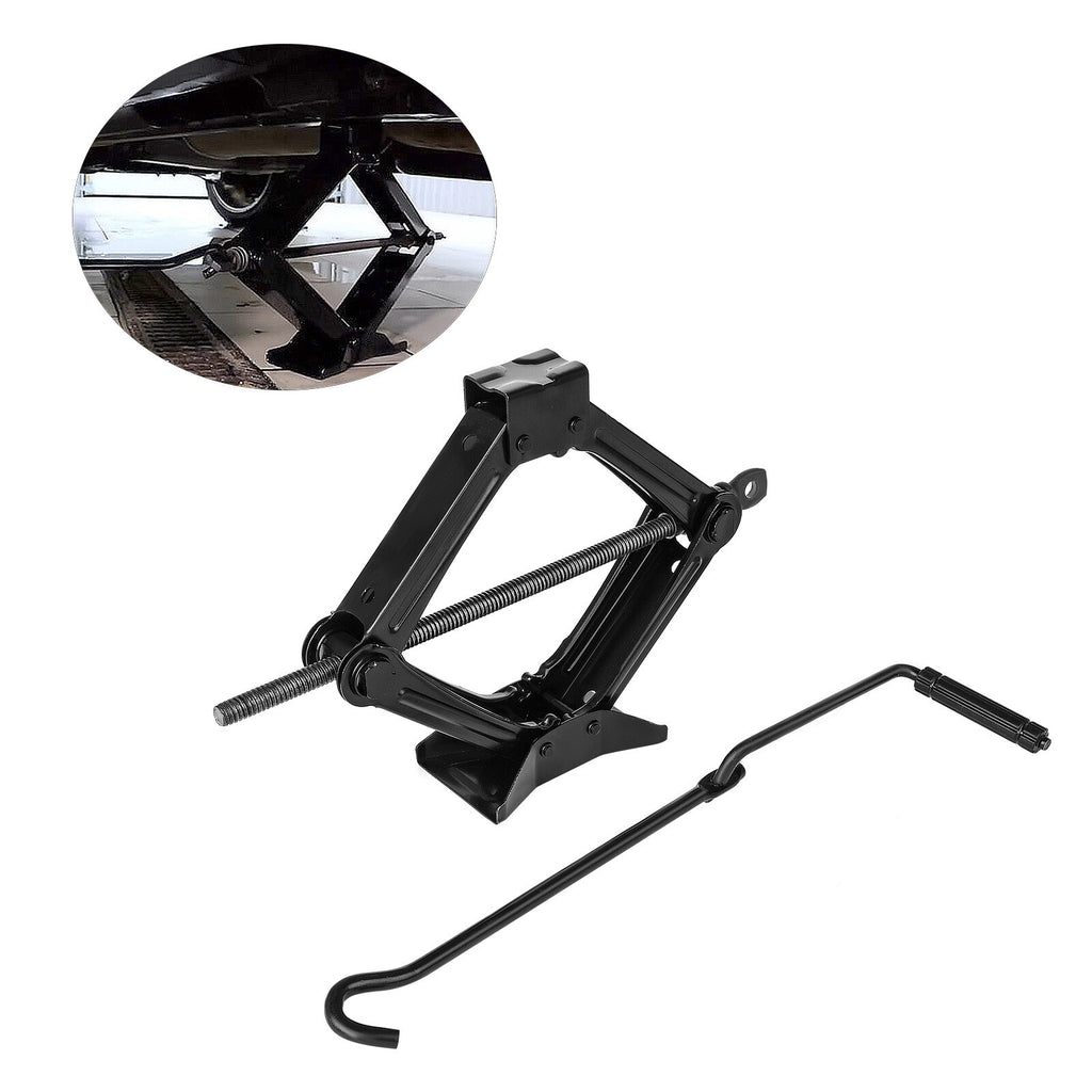 1 Ton Heavy Duty Scissor Jack Wind Up Lift With Crank Handle For Car Van UK