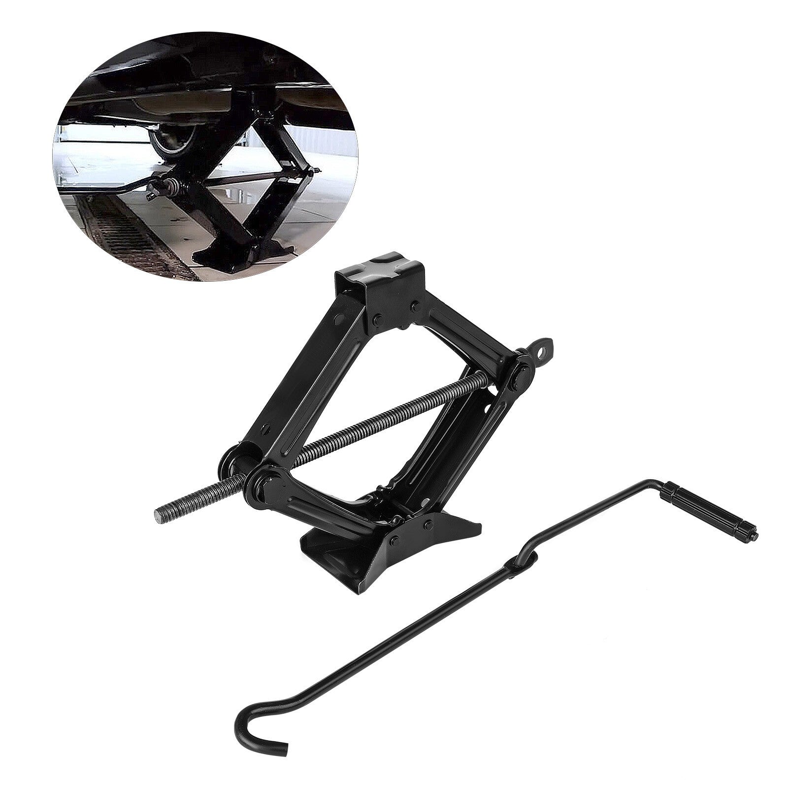 1 Ton Heavy Duty Scissor Jack Wind Up Lift With Crank Handle For Car Van UK