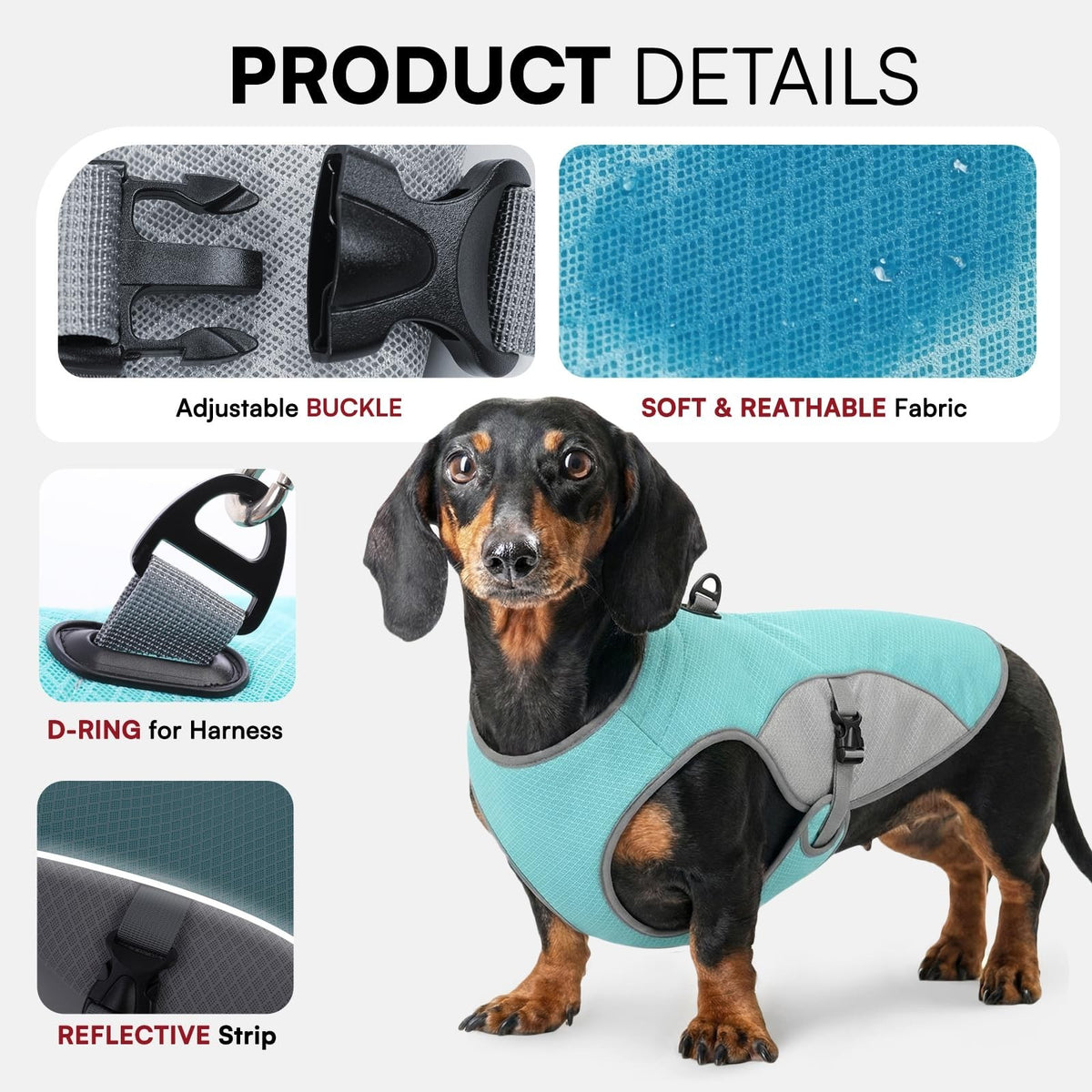 Dog Cooling Jacket For Large Dogs, Pet Cooling Vest With Mesh And D Ring,...