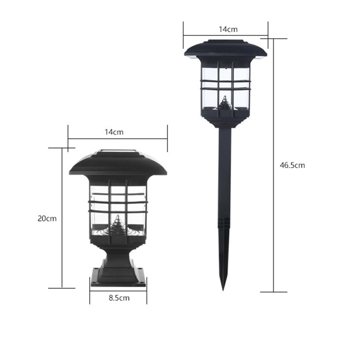 Solar Fence Post Light, Solar Exterior Lamp for Garden Yard Outdoor Decoration