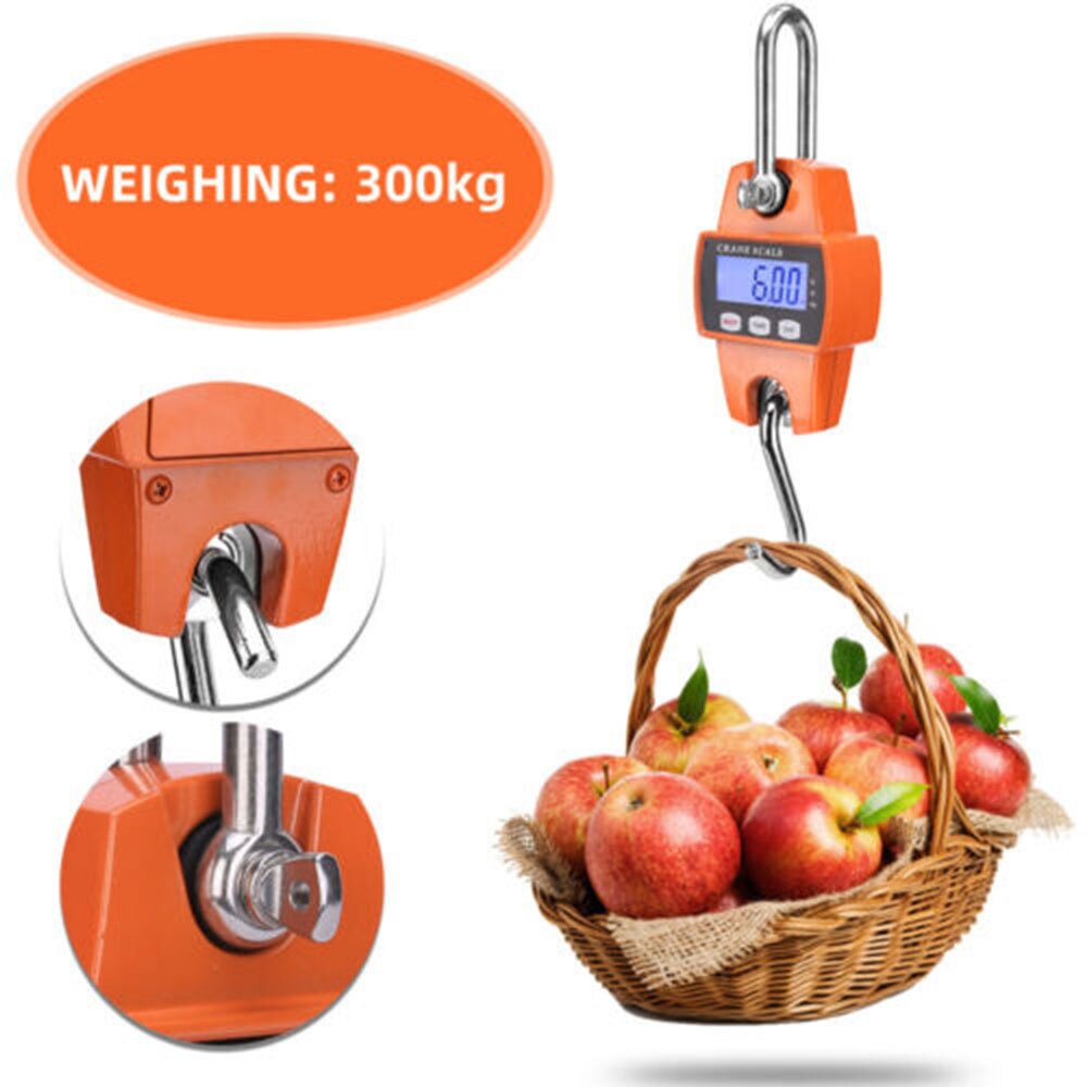 Mini Crane Scale Weight 300kg Heavy Duty Hanging Hook Scales Portable Scale