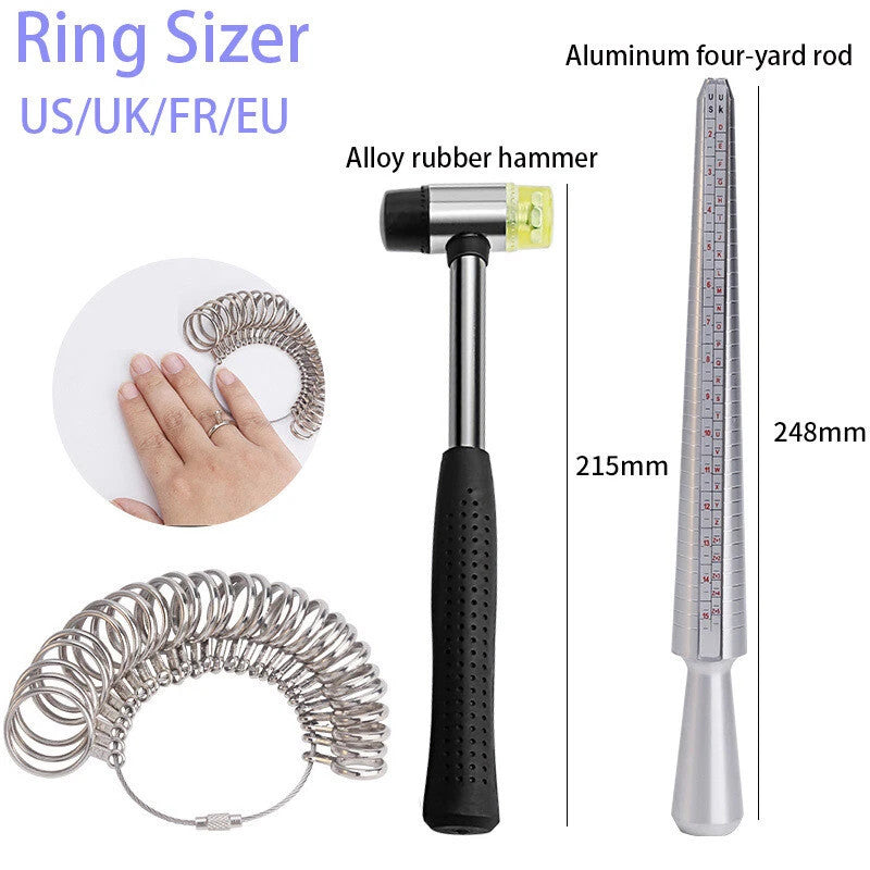 Ring Sizing Mandrel Stick Finger Measure Gauge Sizer Jewellery Standard Tool Kit