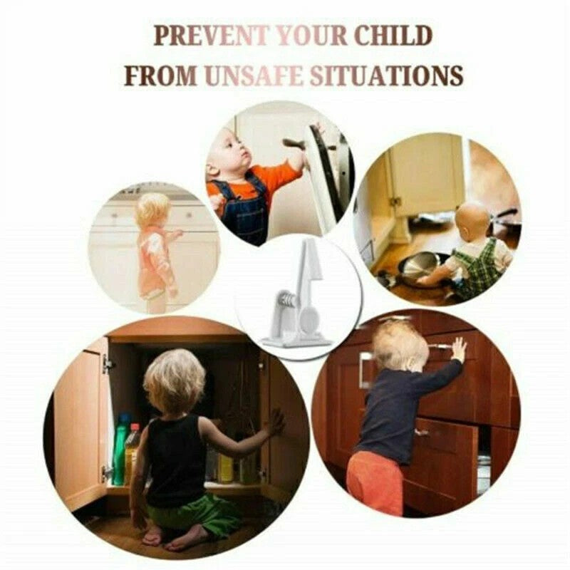 Kids 10pcs Safety Lock Protector Kitchen Cabinet Door Drawer Cupboard Catch